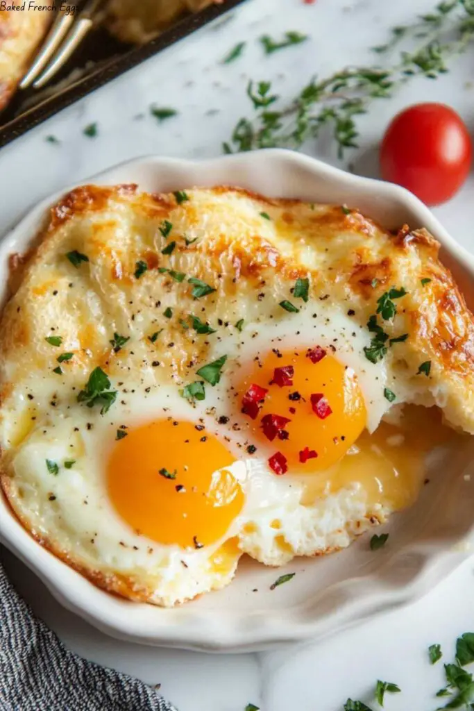 Baked French Eggs 4 Baked French Eggs
