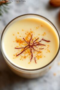 Saffron Almond Milk Tea – A Cozy Sip of Luxury
