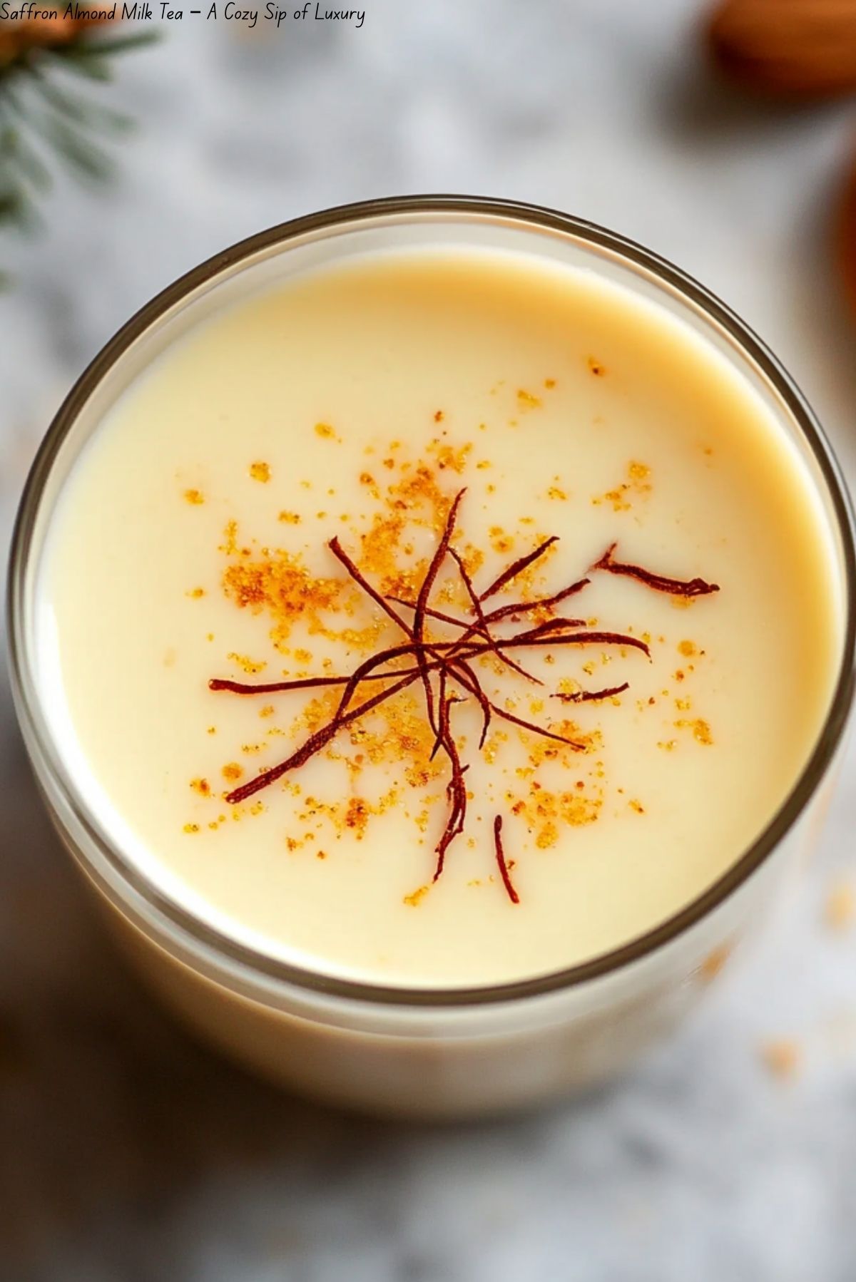 Saffron Almond Milk Tea – A Cozy Sip of Luxury