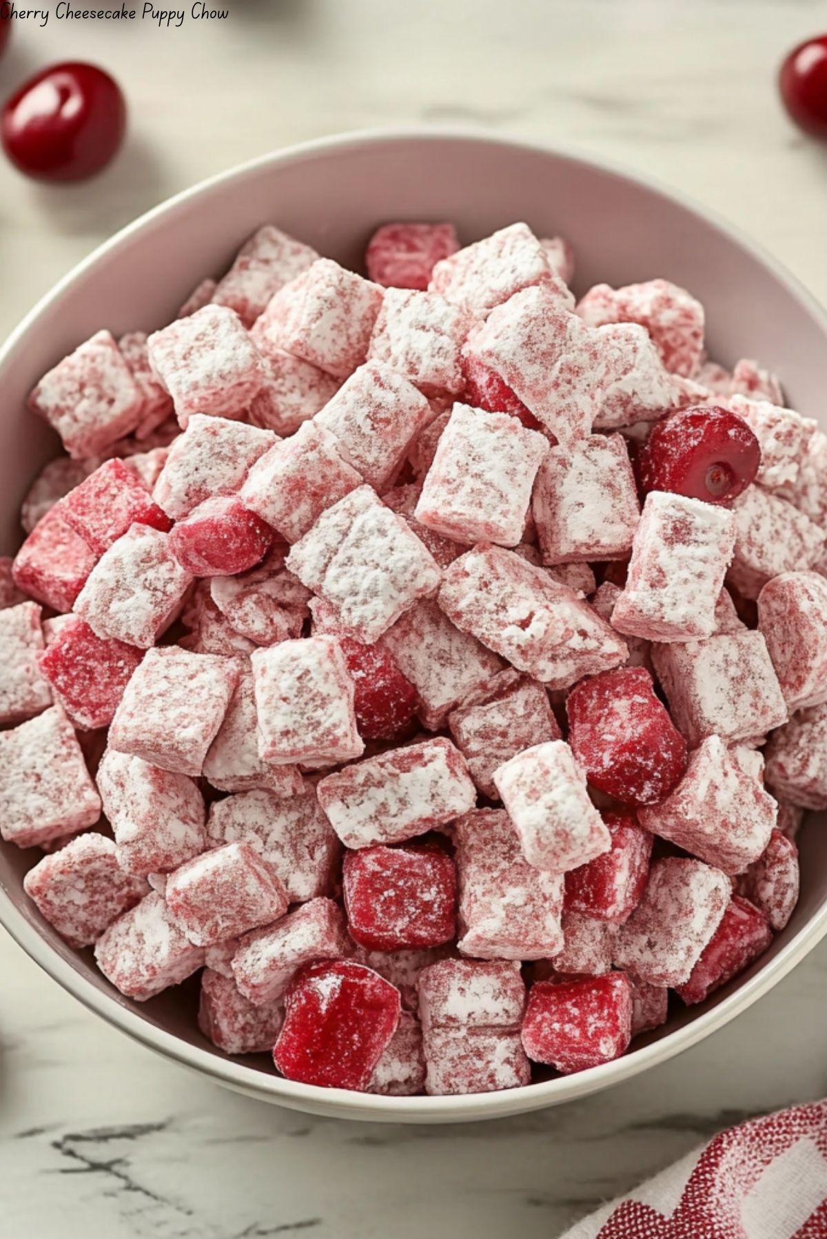 Cherry Cheesecake Puppy Chow