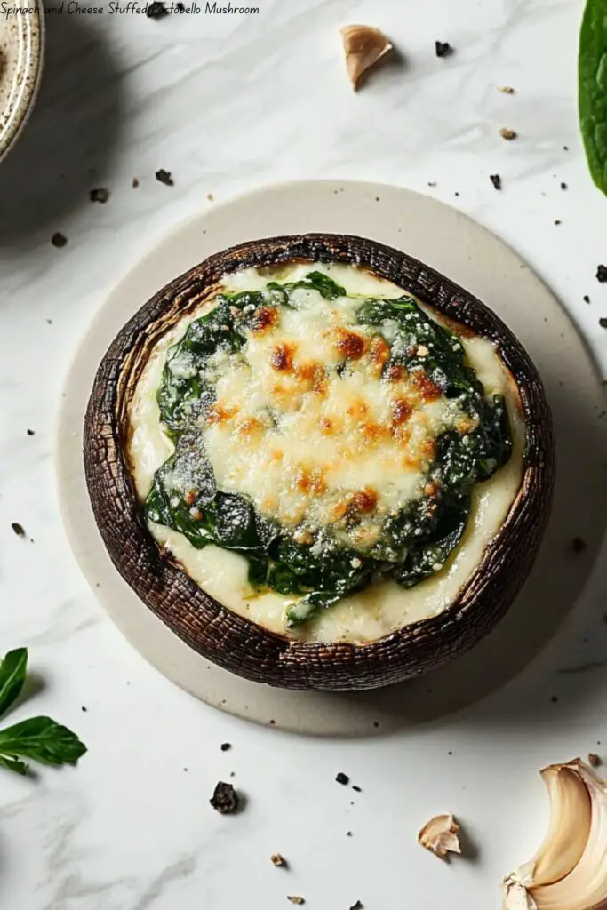 Spinach and Cheese Stuffed Portobello Mushroom 4 Spinach and Cheese Stuffed Portobello Mushroom