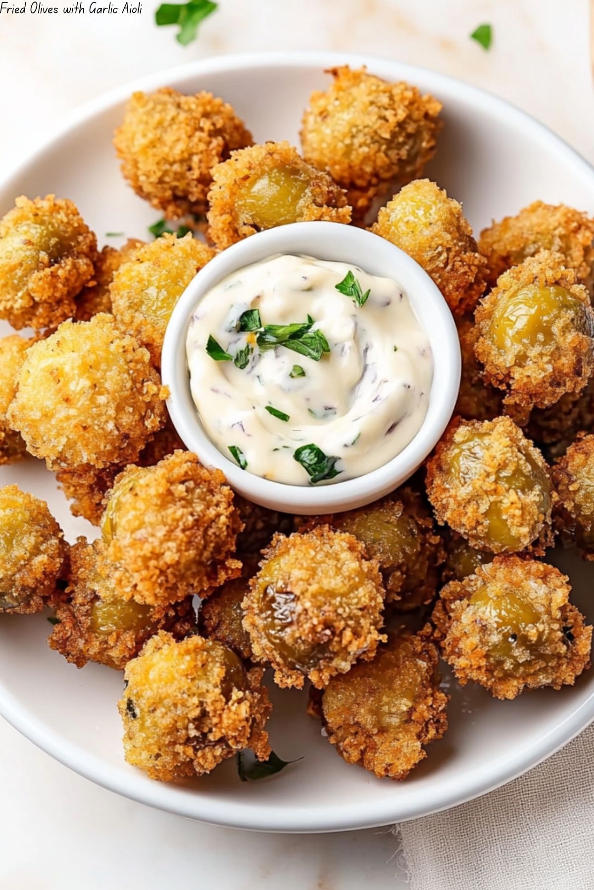 Fried Olives with Garlic Aioli