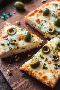 Green Olive Garlic Cheese Bread