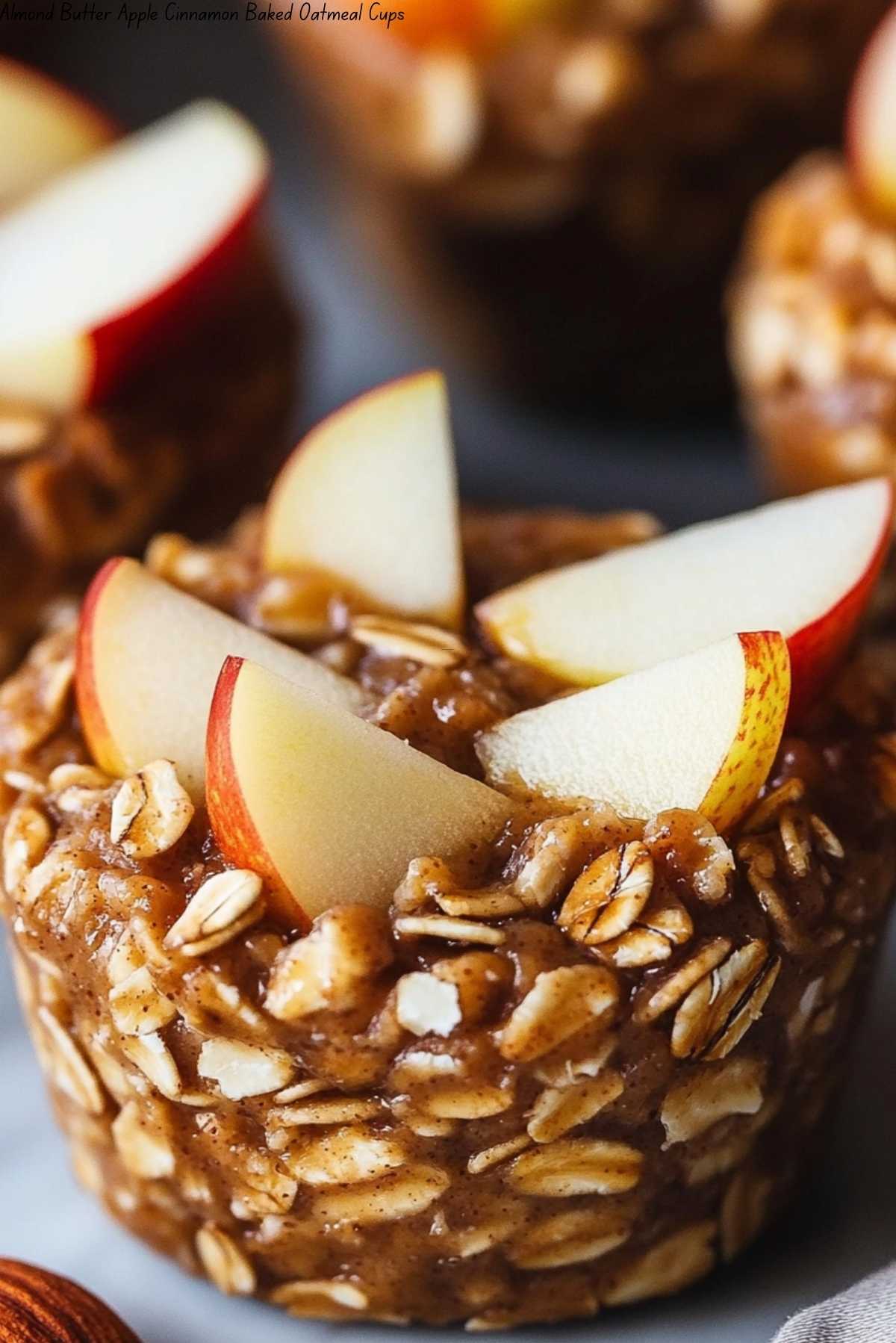 Almond Butter Apple Cinnamon Baked Oatmeal Cups