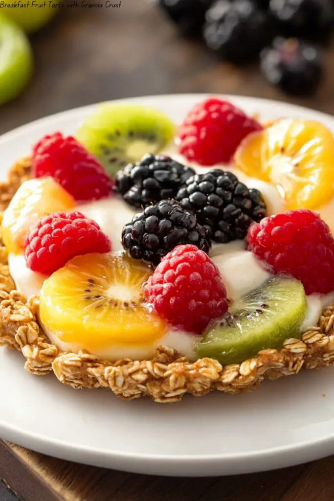 Breakfast Fruit Tarts with Granola Crust 4 Breakfast Fruit Tarts with Granola Crust