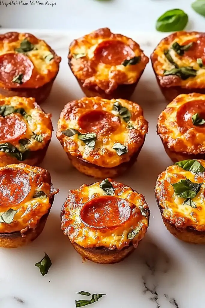 Deep-Dish Pizza Muffins Recipe 4 Deep-Dish Pizza Muffins Recipe