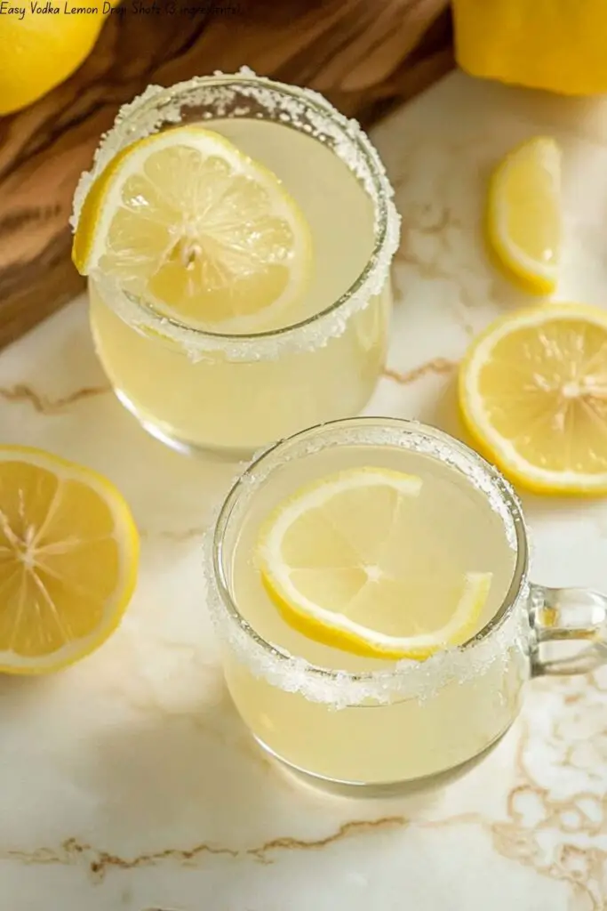 Easy Vodka Lemon Drop Shots (3 ingredients) 4 Easy Vodka Lemon Drop Shots (3 ingredients)
