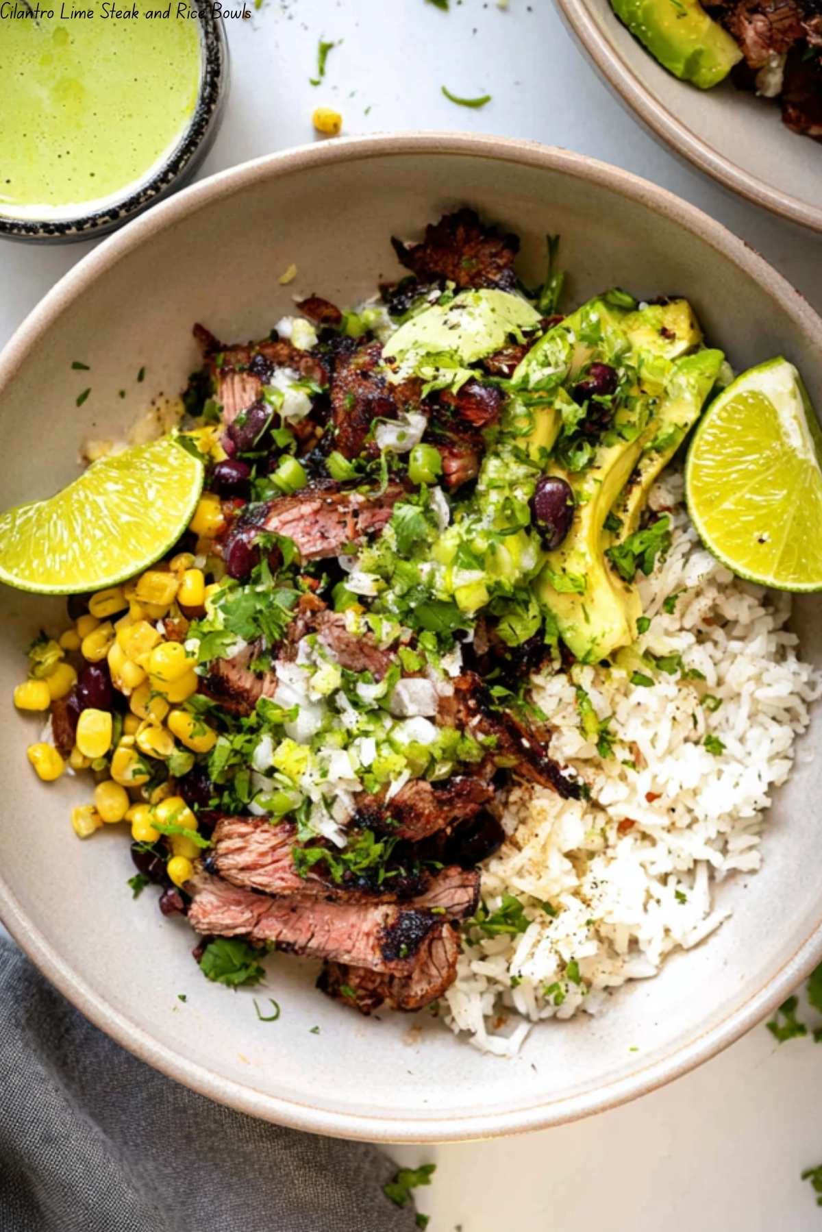 Cilantro Lime Steak and Rice Bowls
