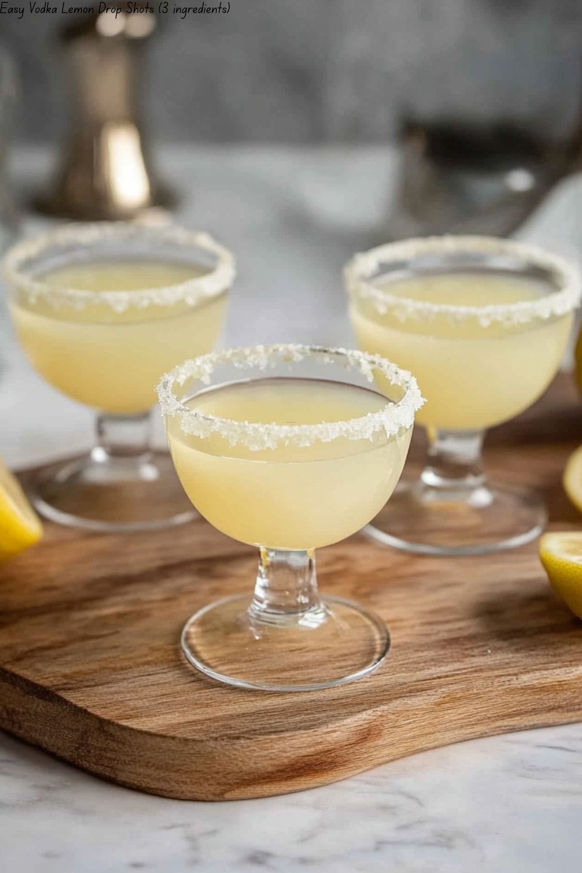 Easy Vodka Lemon Drop Shots (3 ingredients)