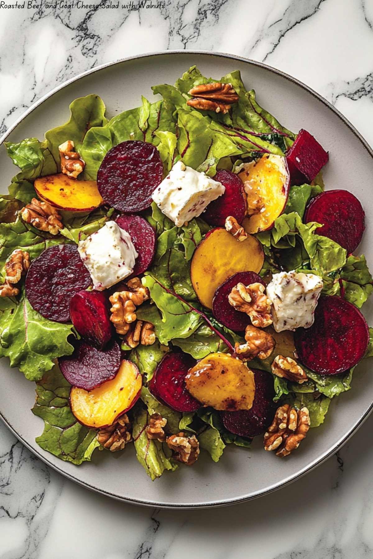 Roasted Beet and Goat Cheese Salad with Walnuts