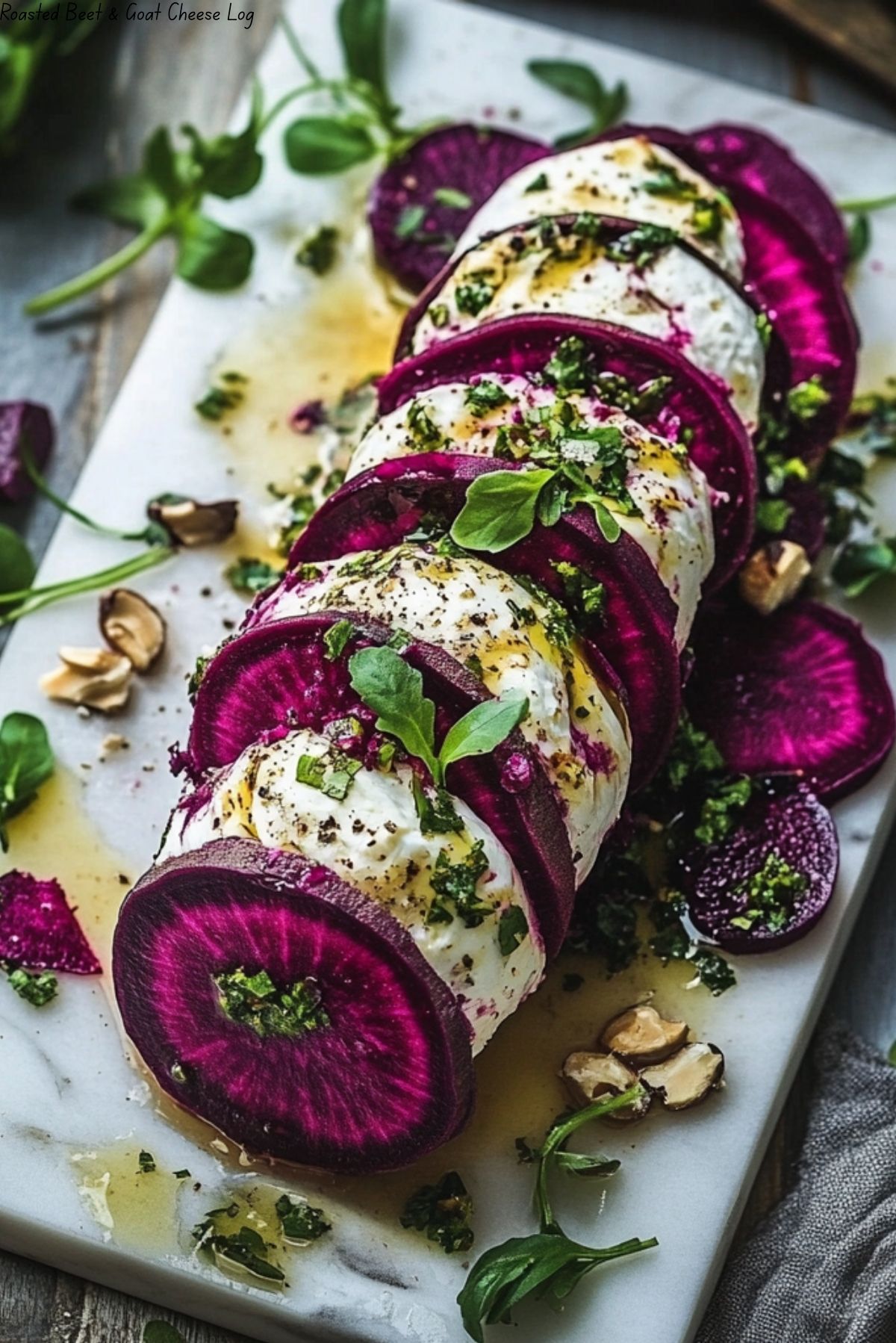 Roasted Beet & Goat Cheese Log