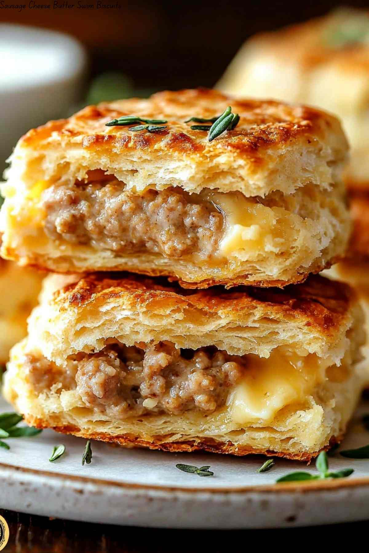 Sausage Cheese Butter Swim Biscuits