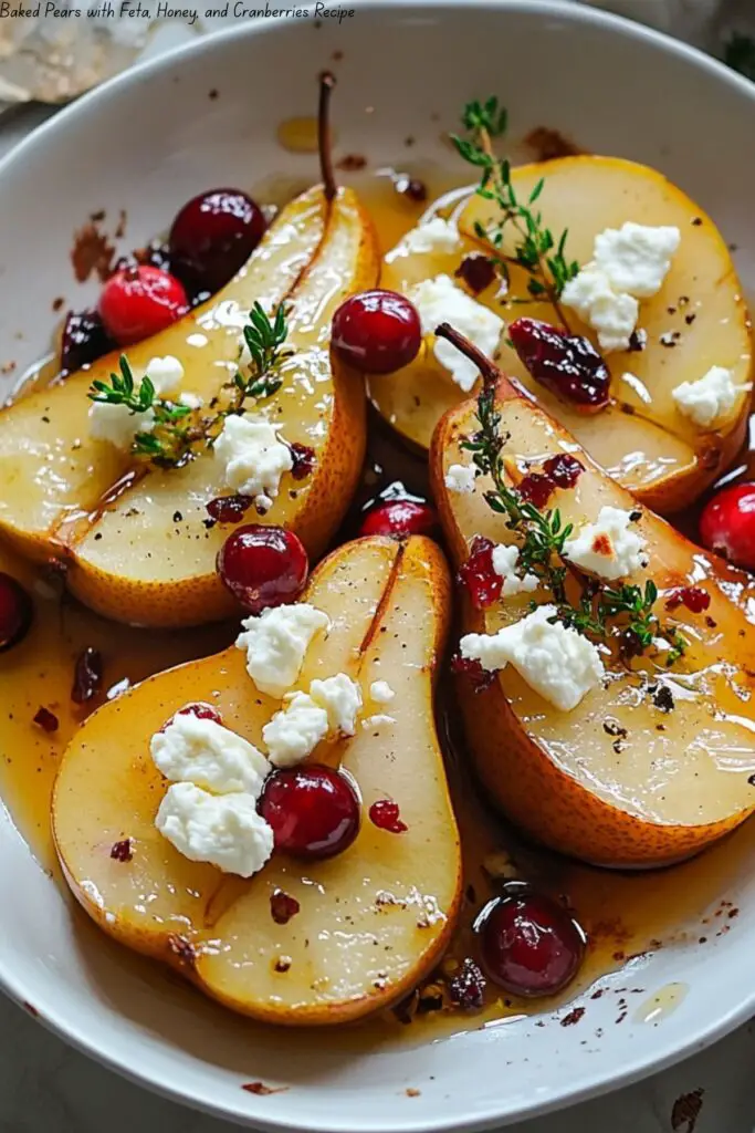 Baked Pears with Feta, Honey, and Cranberries Recipe 4 Baked Pears with Feta, Honey, and Cranberries Recipe