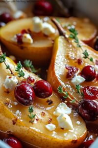 Baked Pears with Feta, Honey, and Cranberries Recipe