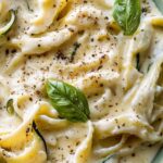 Lemon Basil Zucchini Pasta Alfredo. 5 Lemon Basil Zucchini Pasta Alfredo.