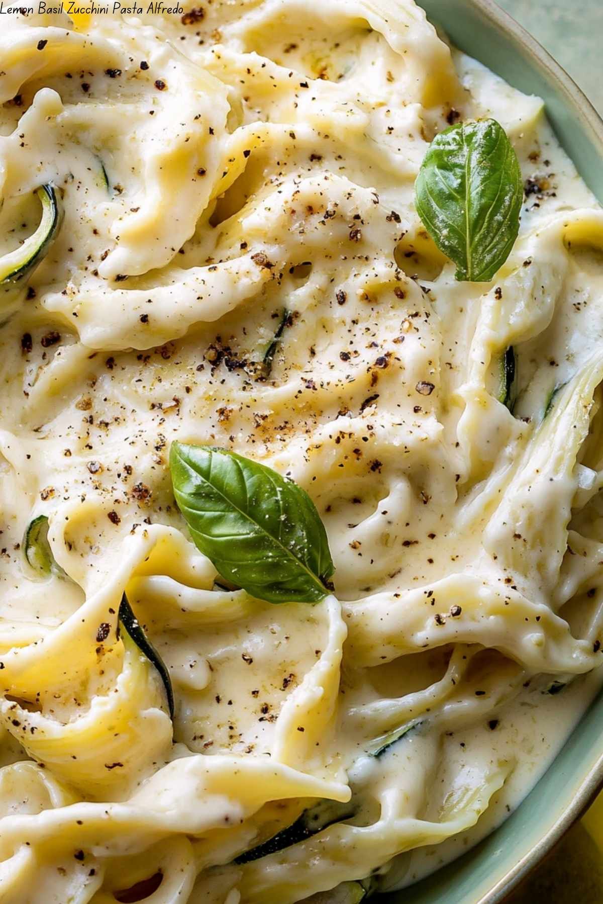 Lemon Basil Zucchini Pasta Alfredo.