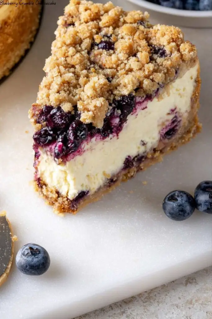 Blueberry Crumble Cheesecake 4 Blueberry Crumble Cheesecake