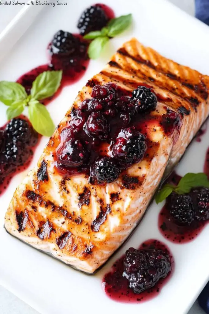 Grilled Salmon with Blackberry Sauce 4 Grilled Salmon with Blackberry Sauce