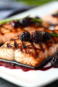 Grilled Salmon with Blackberry Sauce