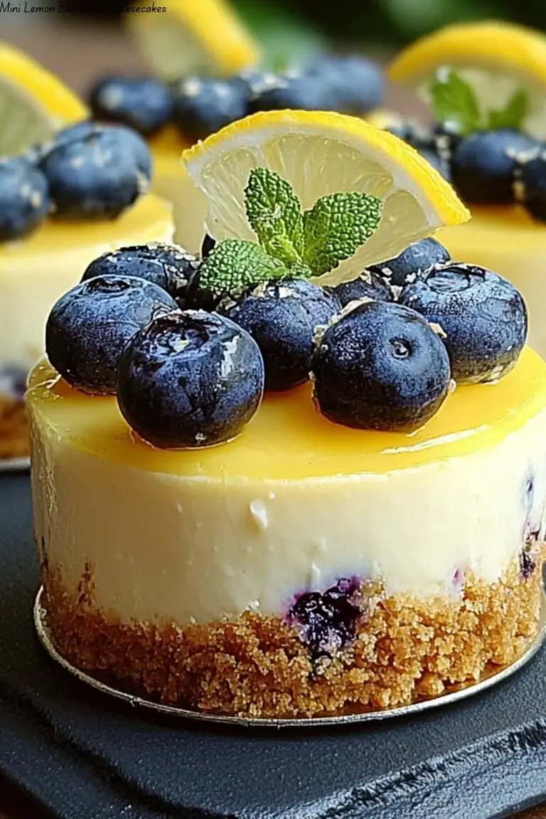 Mini Lemon Blueberry Cheesecakes