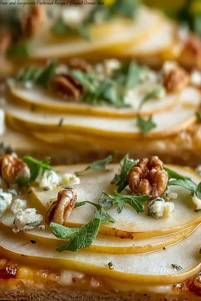 Pear and Gorgonzola Flatbread Recipe | Elegant Dinner Idea 4 Pear and Gorgonzola Flatbread Recipe | Elegant Dinner Idea