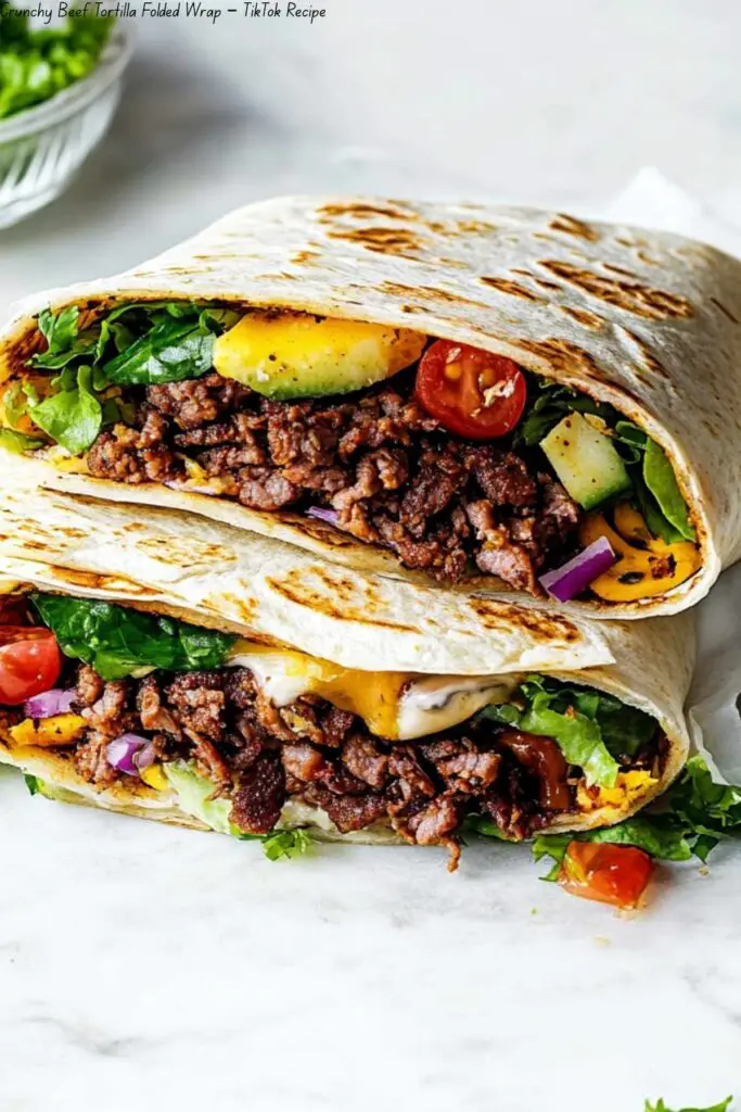 Crunchy Beef Tortilla Folded Wrap – TikTok Recipe 4 Crunchy Beef Tortilla Folded Wrap – TikTok Recipe