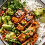 Spicy Chipotle Honey Salmon Bowls. 3 Spicy Chipotle Honey Salmon Bowls.