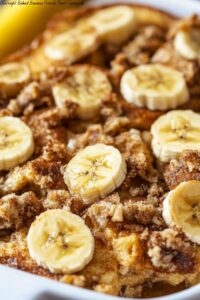 Overnight Baked Banana French Toast Casserole