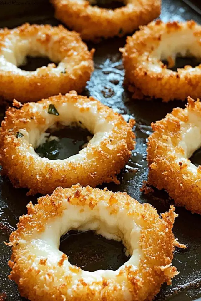 Baked Mozzarella Onion Rings 4 Baked Mozzarella Onion Rings