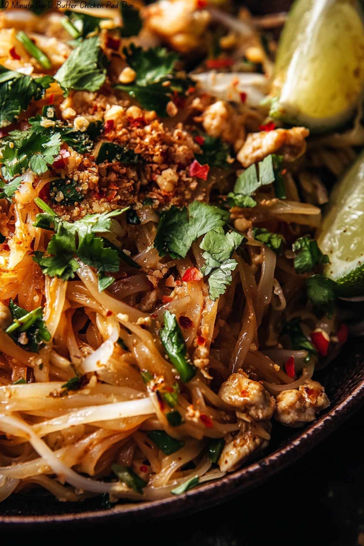 30 Minute Garlic Butter Chicken Pad Thai.