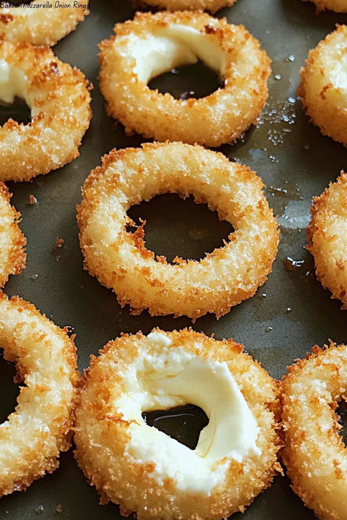 Baked Mozzarella Onion Rings