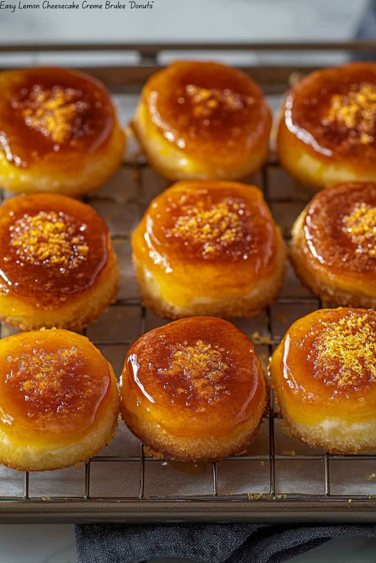 Easy Lemon Cheesecake Crème Brulée "Donuts"