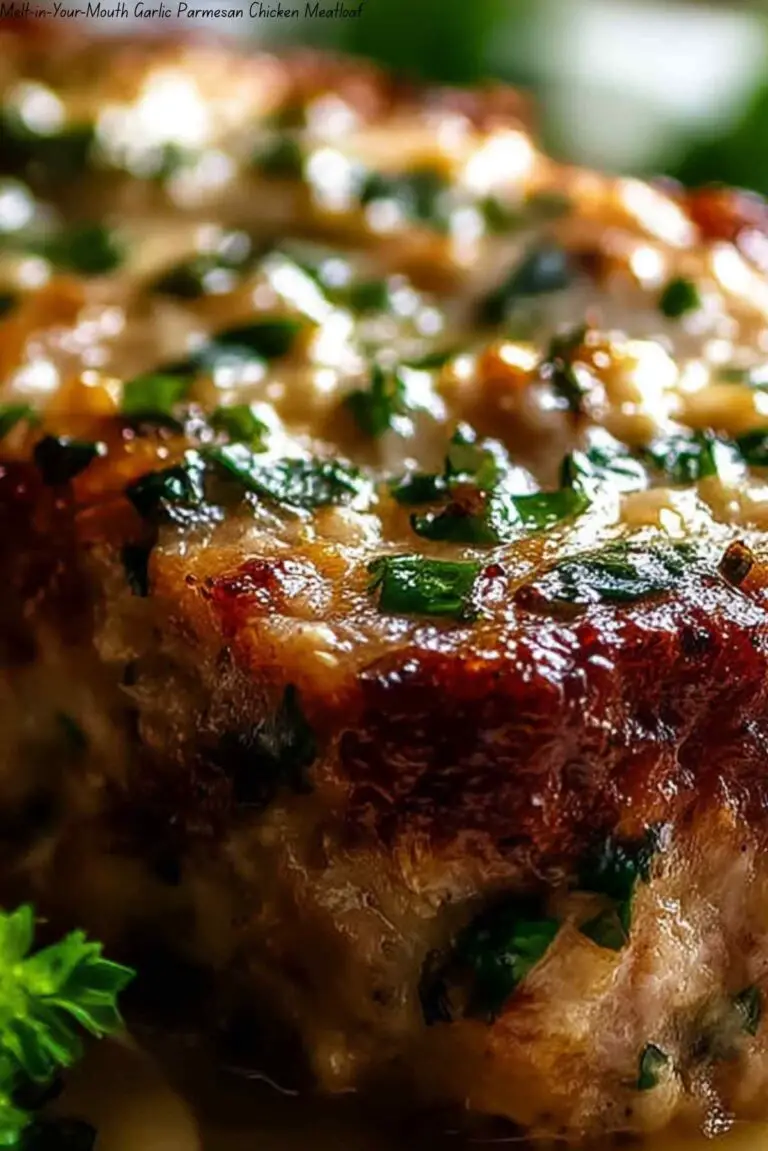 Melt-in-Your-Mouth Garlic Parmesan Chicken Meatloaf