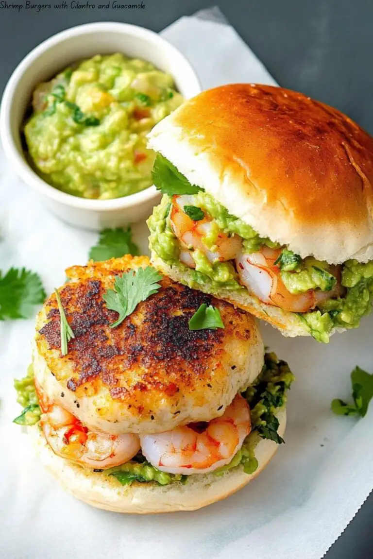 Shrimp Burgers with Cilantro and Guacamole