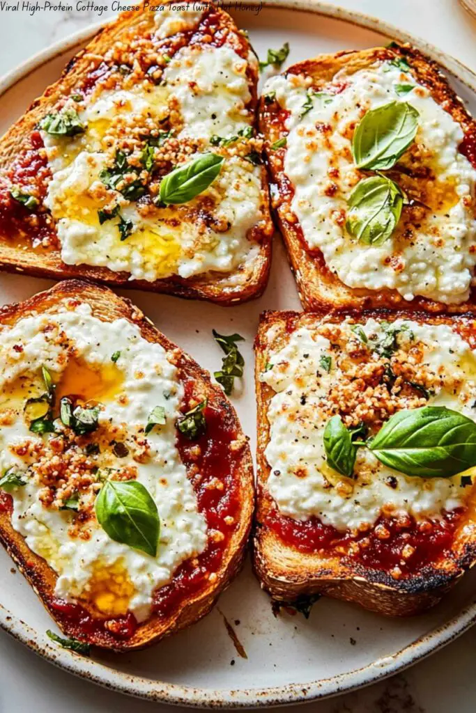 Viral High-Protein Cottage Cheese Pizza Toast (with Hot Honey) 4 Viral High-Protein Cottage Cheese Pizza Toast (with Hot Honey)