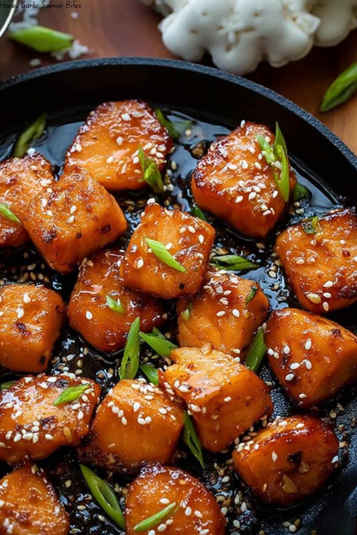 Honey Garlic Salmon Bites