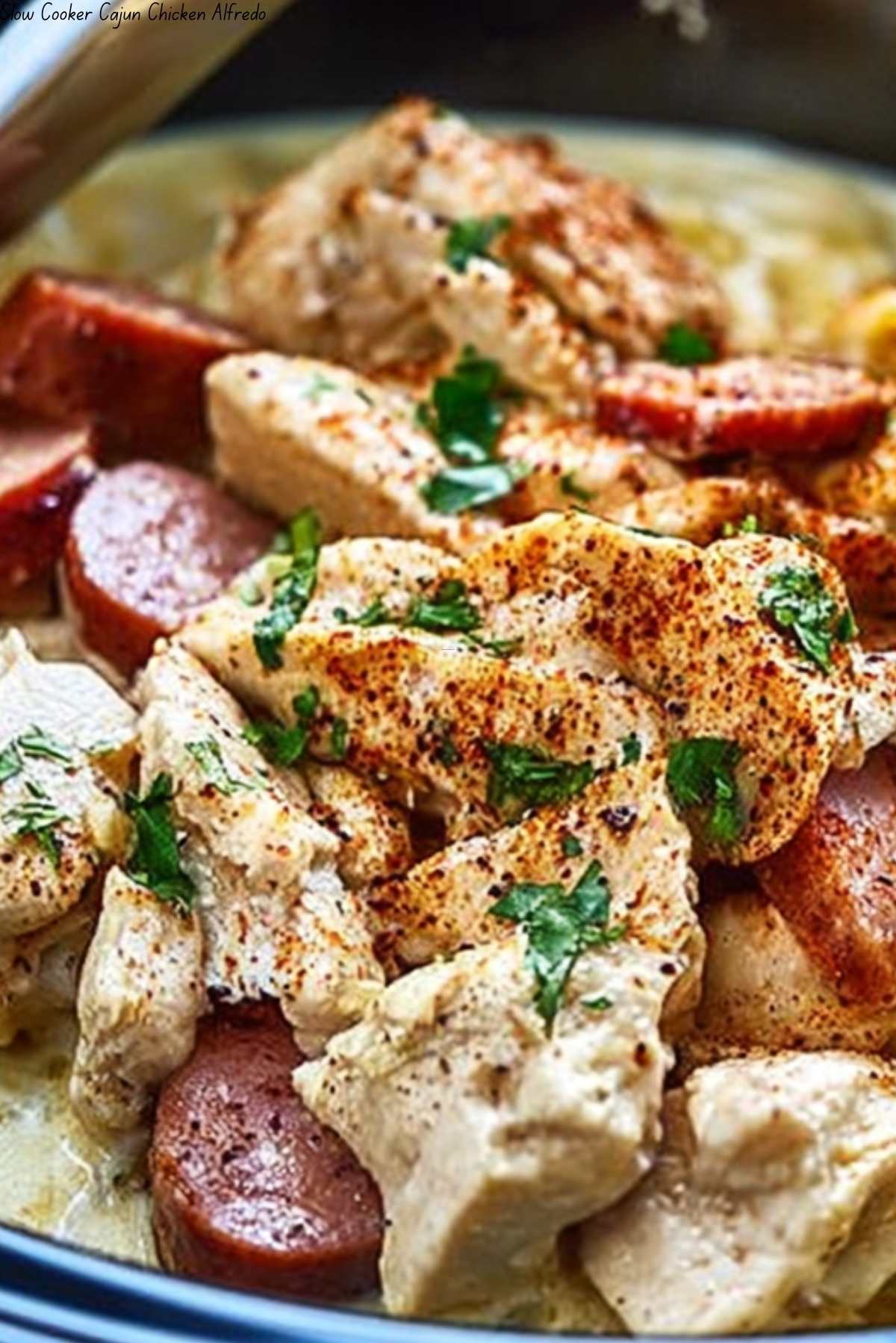 Slow Cooker Cajun Chicken Alfredo