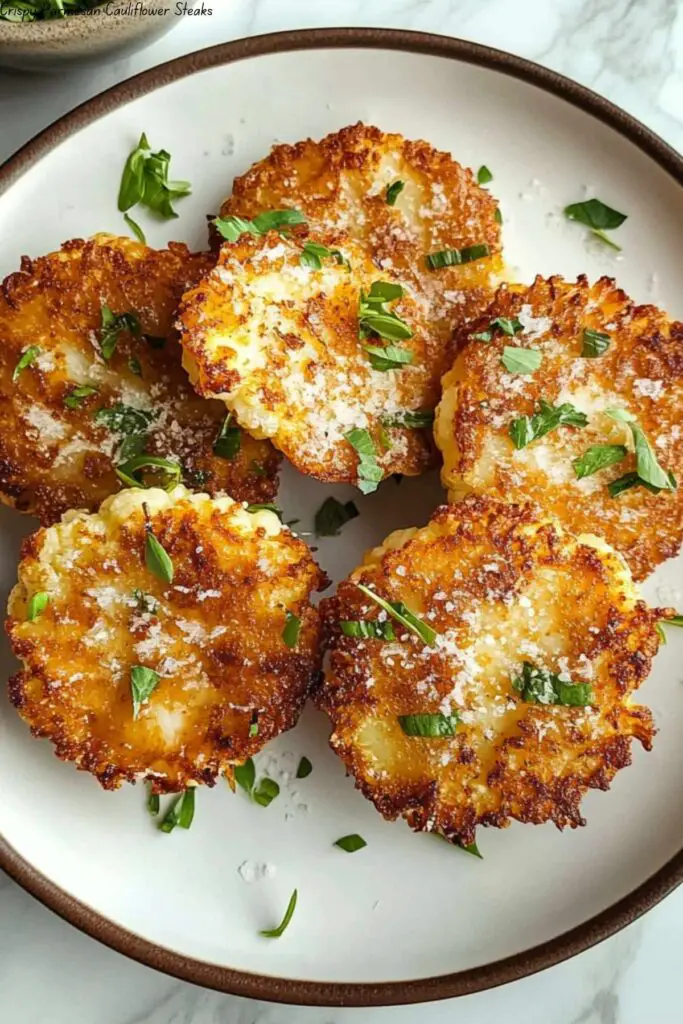 Crispy Parmesan Cauliflower Steaks