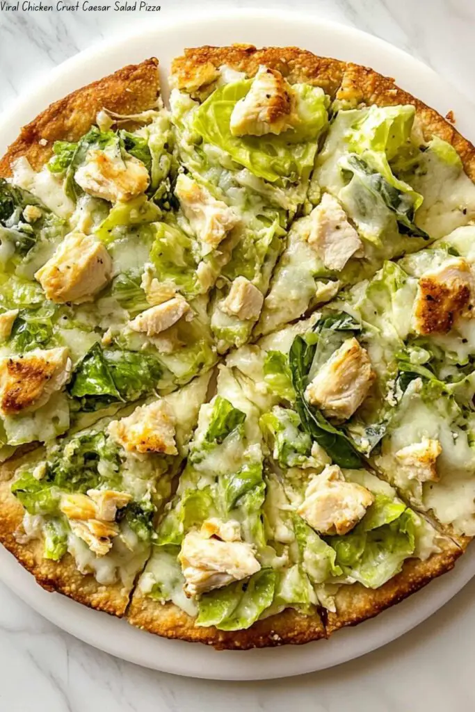 Viral Chicken Crust Caesar Salad Pizza 4 Viral Chicken Crust Caesar Salad Pizza