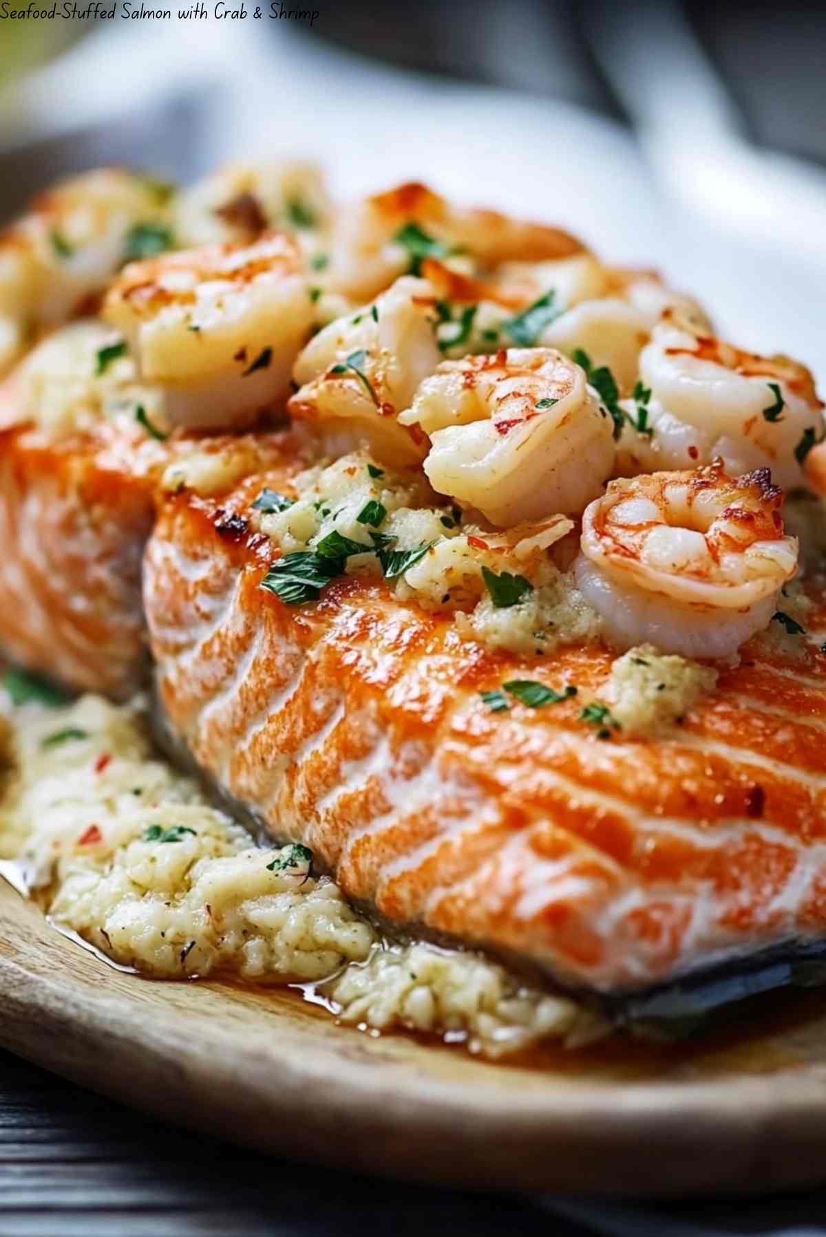 Seafood-Stuffed Salmon with Crab & Shrimp