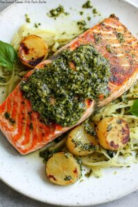 Pan-Seared Salmon With Pesto Butter