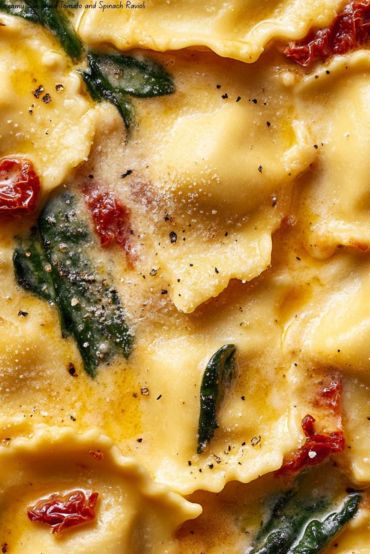 Creamy Sun-dried Tomato and Spinach Ravioli