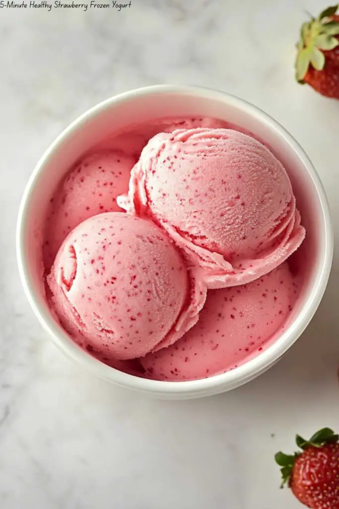5-Minute Healthy Strawberry Frozen Yogurt 4 5-Minute Healthy Strawberry Frozen Yogurt