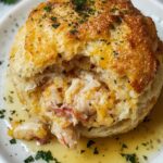 Crab Stuffed Cheddar Bay Biscuit With A Lemon Butter Sauce 3 Crab Stuffed Cheddar Bay Biscuit With A Lemon Butter Sauce