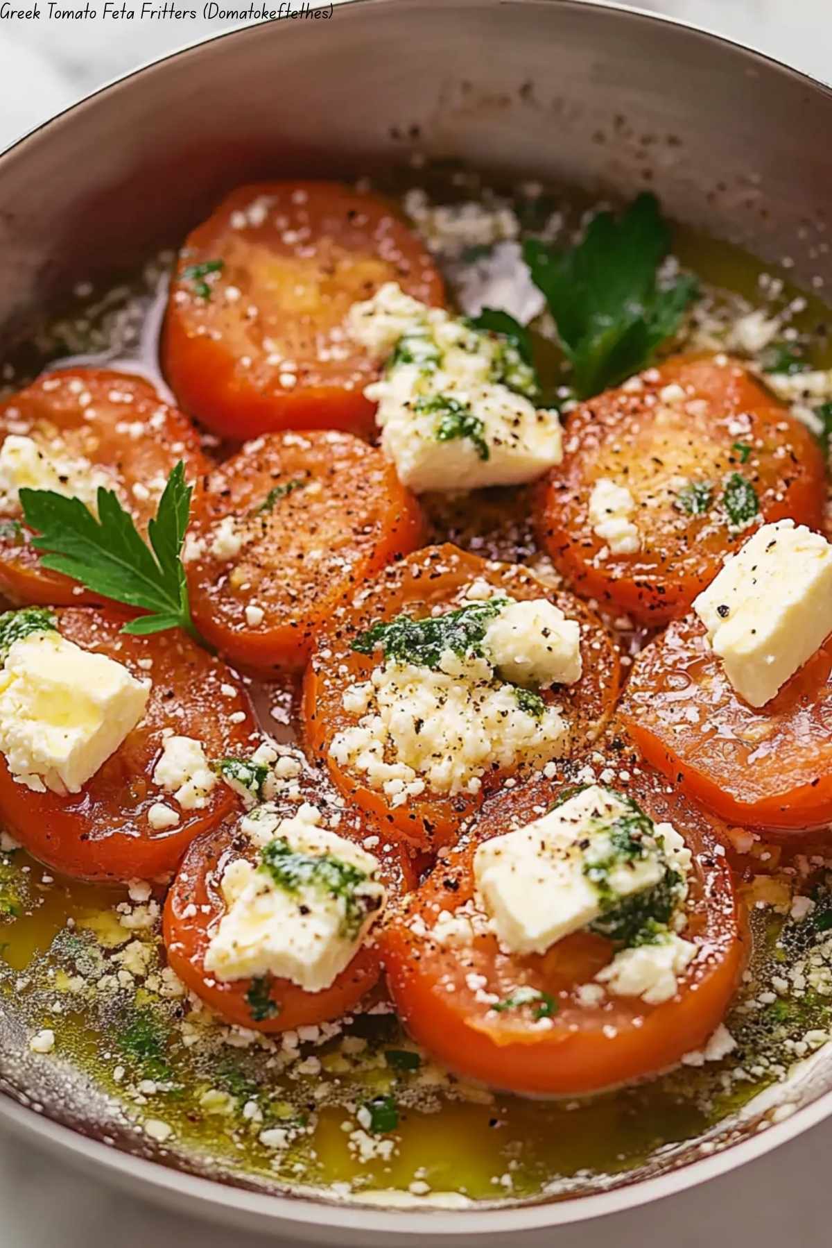 Greek Tomato Feta Fritters (Domatokeftethes)