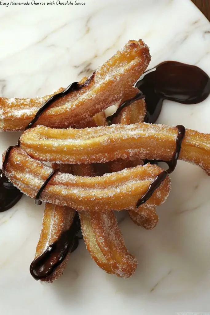 Easy Homemade Churros with Chocolate Sauce 4 Easy Homemade Churros with Chocolate Sauce