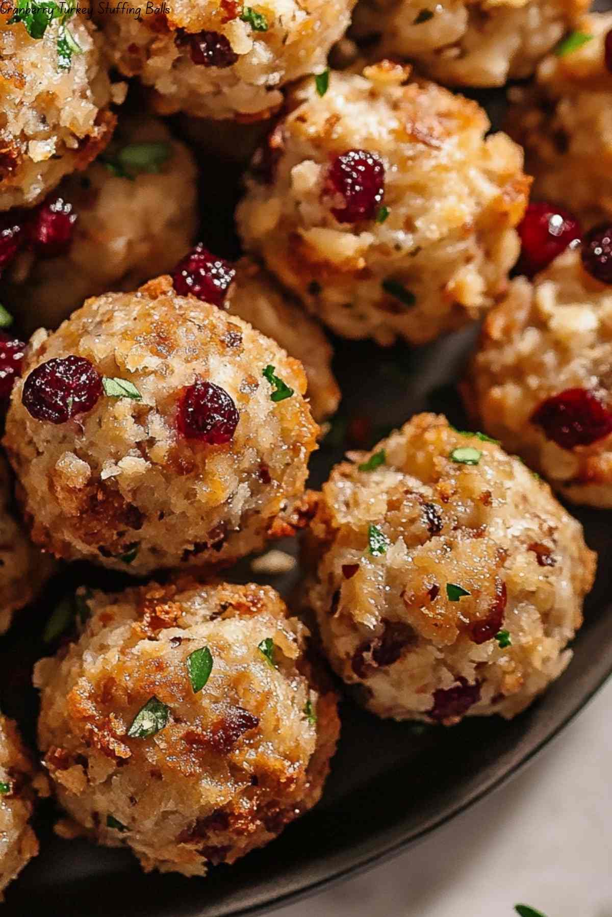 Cranberry Turkey Stuffing Balls