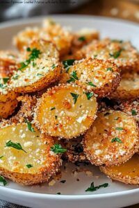 Delicious Parmesan Crusted Potatoes with Garlic Butter Recipe