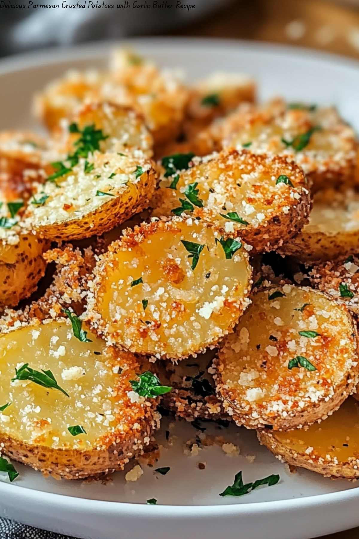 Delicious Parmesan Crusted Potatoes with Garlic Butter Recipe