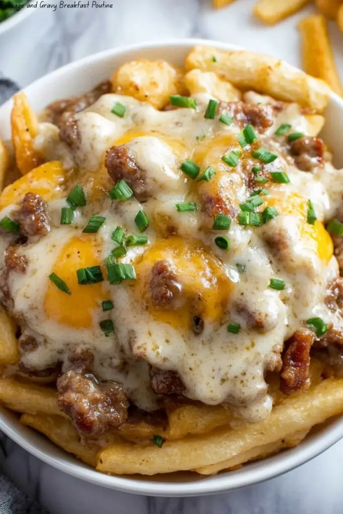Sausage and Gravy Breakfast Poutine 4 Sausage and Gravy Breakfast Poutine